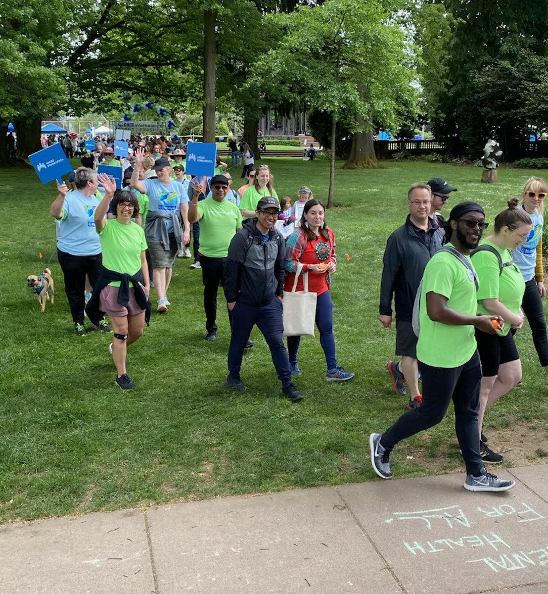 KPNorthwest's tweet image. On Sunday, @KPNorthwest employees, friends, and families came together to underscore the importance of mental health awareness and support by participating in #NAMIWalks Northwest, hosted by the National Alliance on Mental Illness (NAMI). #mentalhealthawarenessmonth