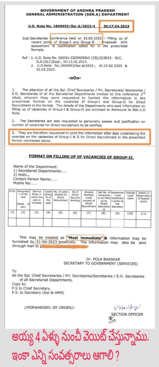 @apgrp2aspirants @AndhraPradeshCM @ysjagan @rajat_ias @GKDwivediIAS @sreeharipudi @RajivKrishnaS @SRKRSajjala @SajjalaBhargava @VSReddy_MP @JaganannaCNCTS What are the outcomes of meetings conducted from 13/2/23 till 21/4/23?

Sir @AndhraPradeshCM
When is Group-2 notification & with how many posts?

10Lakh unemployees are depressed and tired of waiting since 4 years

#WeWant1500PostsGroup2Notification
#AndhraPradesh
#YSRCPAgain2024