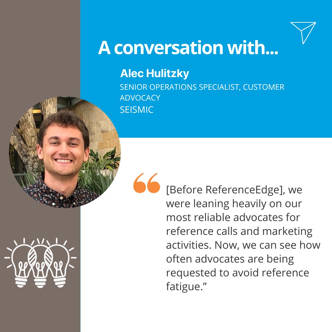 ReferenceEdge provides Alec Hulitzky and his team at <a href="/SeismicSoftware/">Seismic</a> with the capabilities he needs to scale his program and fuel continued growth. He shared his story in this Point of Reference customer experience interview:
lnkd.in/gt8WMt_G
#customermarketing