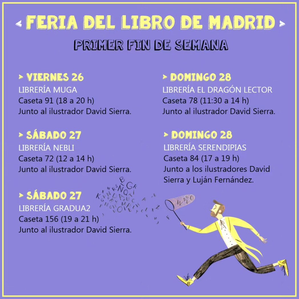 pedro_manas's tweet photo. Os dejo mi calendario de firmas para la  82° Feria del Libro de Madrid, que se celebra en el Parque del Retiro del 26.05 al 11.06. Elegid vuestros libros, buscadnos en las casetas indicadas y acercaos a por una bonita dedicatoria... ¡Os estaremos esperando! 🥰🥰🥰 @FLMadrid https://t.co/xMokp3bvb2