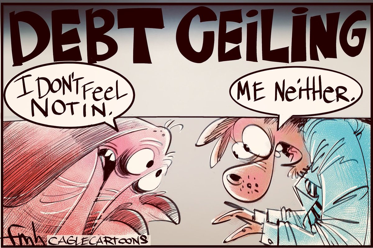 fmhansen's tweet photo. #debt #debtceiling #gop #taxes  #biden #KevinMcCarthy #Democratic  #federaldefault #debtlimit #politicalcartoons #editorialcartoon #fmhansen https://t.co/A8aAdjfmNA