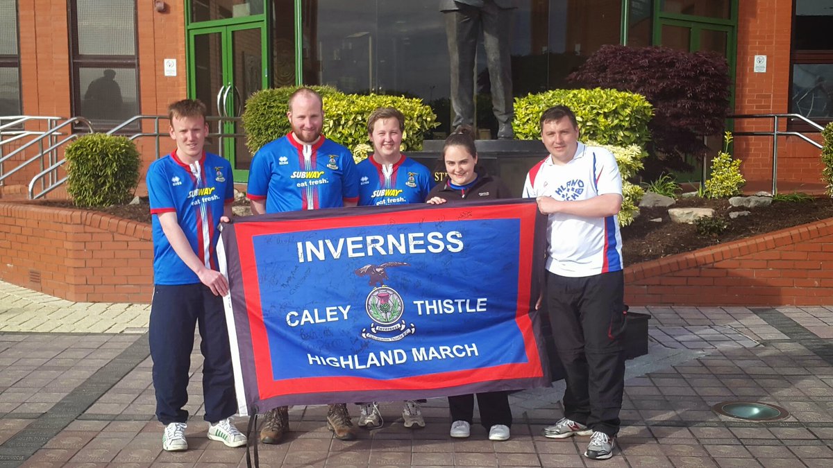 Road2Hampden's tweet photo. It's 8 years today since the end of the 13th & final @ICTFC #HighlandMarch: A walk from Inverness to Parkhead.
That means it's 8 years since Steve swapped boots for bikes, instead cycling from @TheCansOfficial Forres to Parkhead.
We're now a week away from the next challenge! https://t.co/MrnCAiRMAt