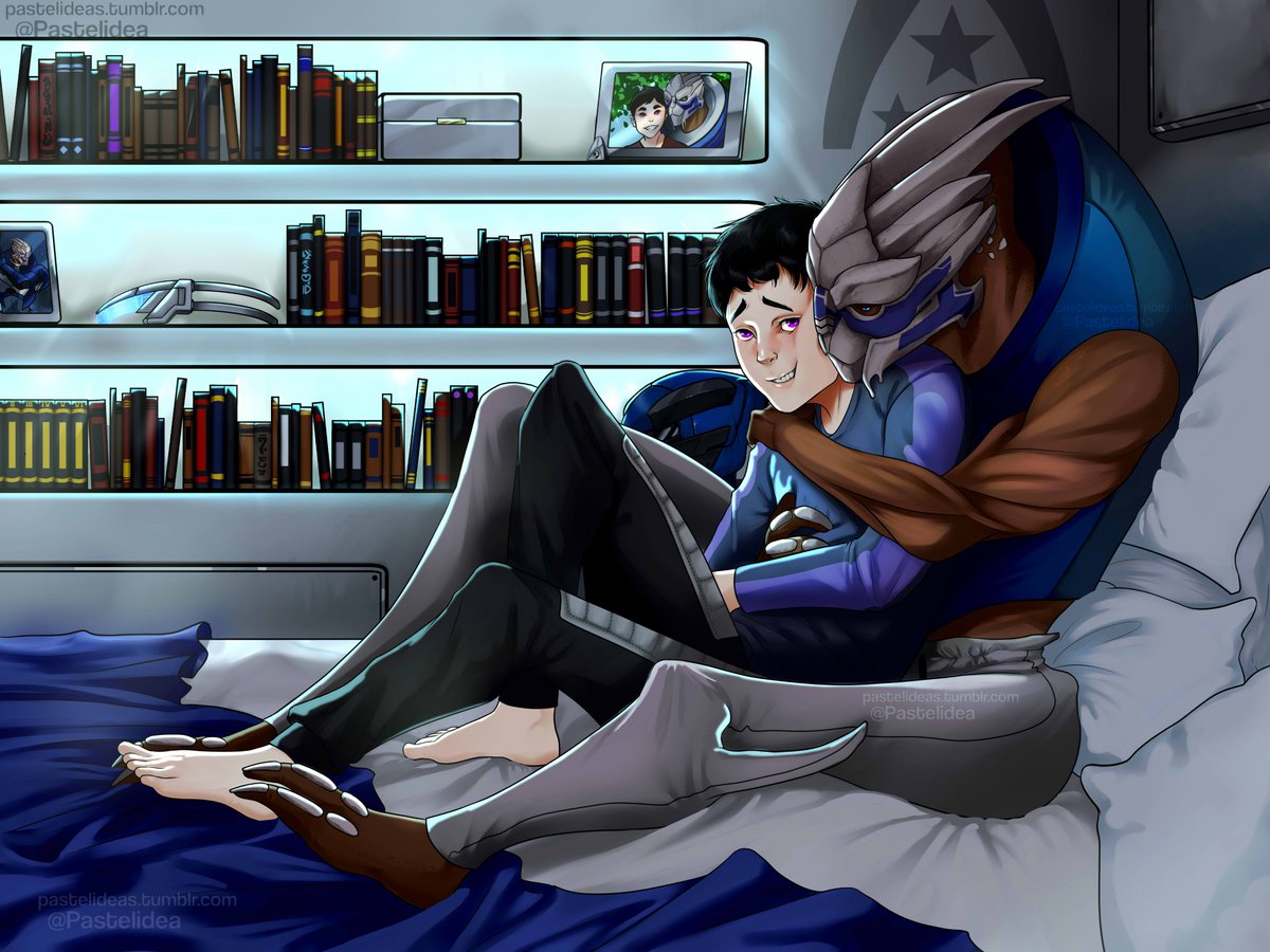 Commission for <a href="/ShadeTheWolfie/">Shade the Wolf</a> of their Mass Effect OC and Garrus. 
#masseffect #CommissionCommission