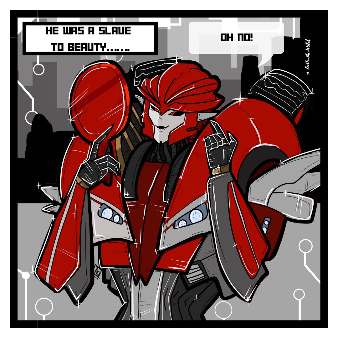 Did the whole comic redraw thing with my fave egomaniac. #tfp #trash #redraw #commissionsopen #monster #transformers