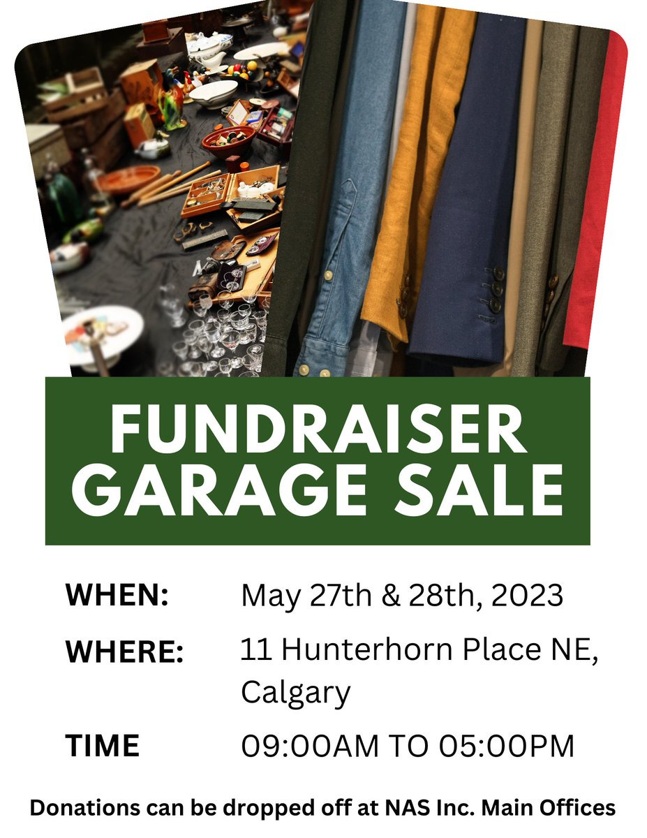 NewAgeServices's tweet photo. To support this year's summer activities for the Group Living Department, New Age Services Inc. will have a garage sale fundraiser. 

For more information, please see the flyer https://t.co/5AJc3BQYt8