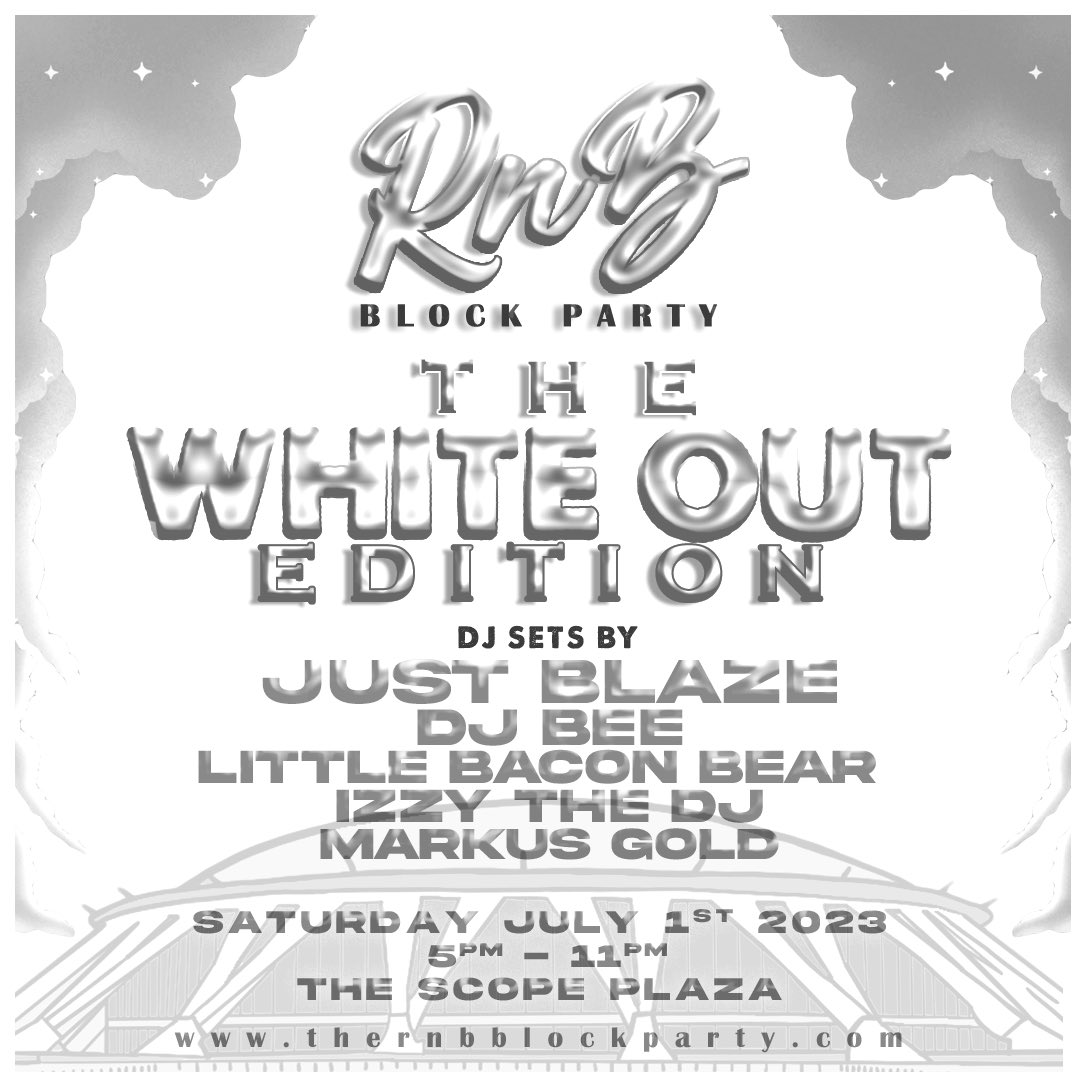 keenlykeena's tweet photo. We back outside! @JustBlaze on the turntables. Itโs gonna be A TIME! #RnbBlockParty #YouGottaDance Canโt wait to see my bro @HitMyBeeper in his all-white! ๐ https://t.co/R0ZgYlUe54
