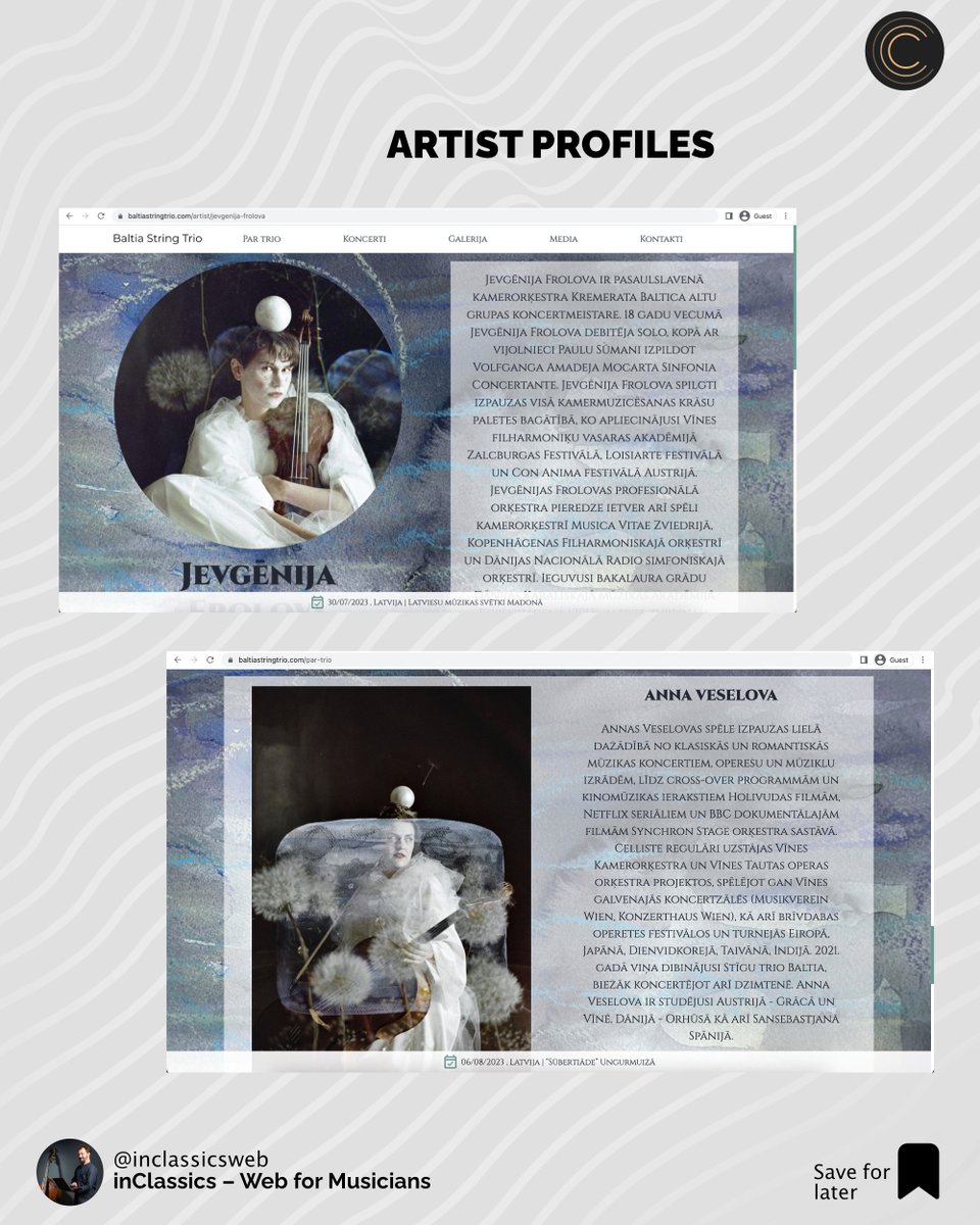 inclassicsweb's tweet photo. Don't forget to create a page for each member of the group on your group's #website

This is interesting reading for your website visitors and helps your Google rankings.

Check out this beautiful website we created for Baltia #String #Trio
https://t.co/e8cDPgVGqP https://t.co/B47Dm6oSr6