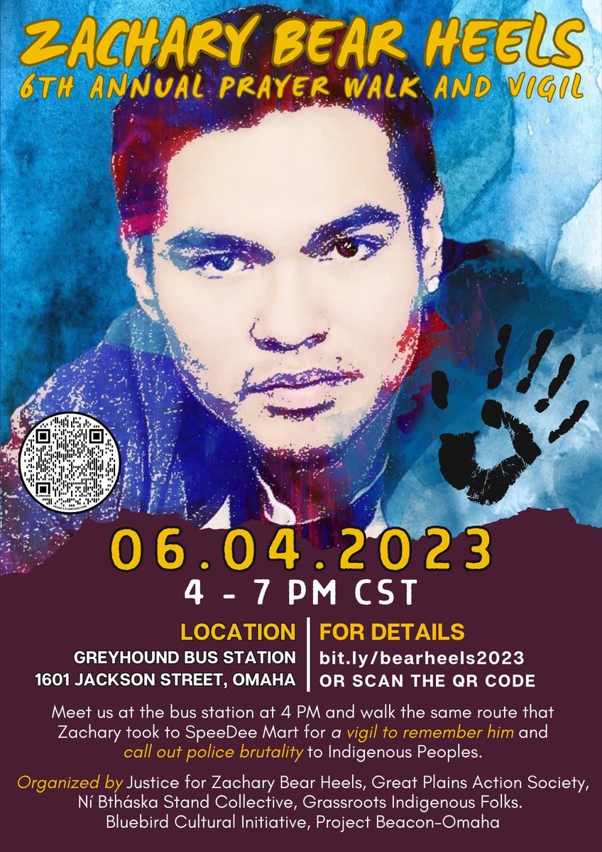 Please join us in honoring the life and loss of Zachary Bear Heels, in being present for his relatives, in keeping his memory alive, and in standing against ongoing state brutality of Indigenous Peoples