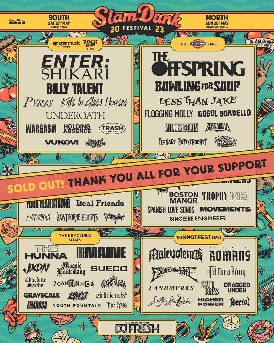 SlamDunkMusic's tweet photo. JUST 4 DAYS LEFT TO GO UNTIL #SDF23!

We are pleased to welcome official Slam Dunk Festival sponsor @GoProUK - ready to capture the biggest memories this sold out weekend 📹✨🤩 https://t.co/QRdfq1ZXdT