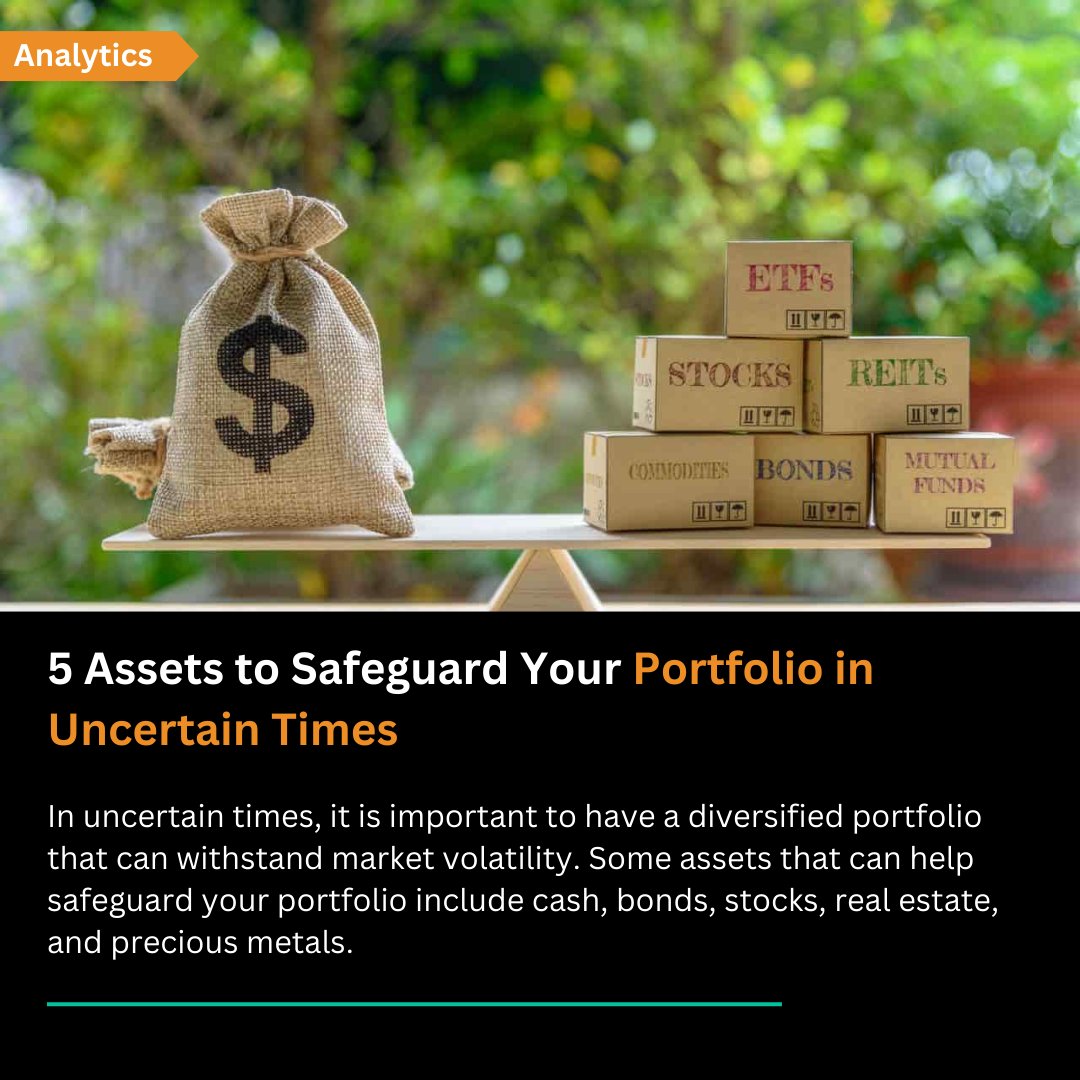 5 Assets to Safeguard Your Portfolio in Uncertain Times

In uncertain times, it is important to have a diversified portfolio. Some assets that can help safeguard your portfolio include cash, bonds, stocks, real estate, and precious metals.

#Investing #PortfolioProtection