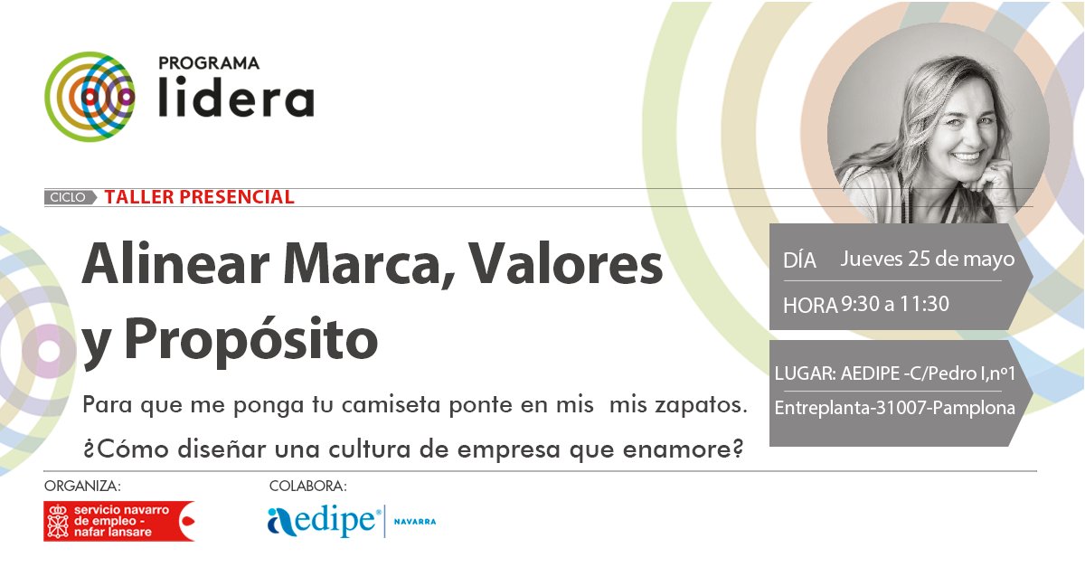 AedipeNavarraLaRioja (@aedipenavarra) on Twitter photo Descubre cómo mostrar 𝗠𝗮𝗿𝗰𝗮, 𝘃𝗮𝗹𝗼𝗿𝗲𝘀 𝘆 𝗣𝗿𝗼𝗽𝗼́𝘀𝗶𝘁𝗼 de forma atractiva y eficaz con @Aurora_educoach
25 de mayo de 9:30 a 11:30
Inscripción AQUÏ bit.ly/3OaDrsi
Organiza <a href="/empleo_na/">Empleo - Lansare</a> con la colaboración de <a href="/AedipeNavarra/">AedipeNavarraLaRioja</a>
#liderazgo #RecursosHumanos Descubre cómo mostrar 𝗠𝗮𝗿𝗰𝗮, 𝘃𝗮𝗹𝗼𝗿𝗲𝘀 𝘆 𝗣𝗿𝗼𝗽𝗼́𝘀𝗶𝘁𝗼 de forma atractiva y eficaz con @Aurora_educoach
25 de mayo de 9:30 a 11:30
Inscripción AQUÏ bit.ly/3OaDrsi
Organiza <a href="/empleo_na/">Empleo - Lansare</a> con la colaboración de <a href="/AedipeNavarra/">AedipeNavarraLaRioja</a>
#liderazgo #RecursosHumanos