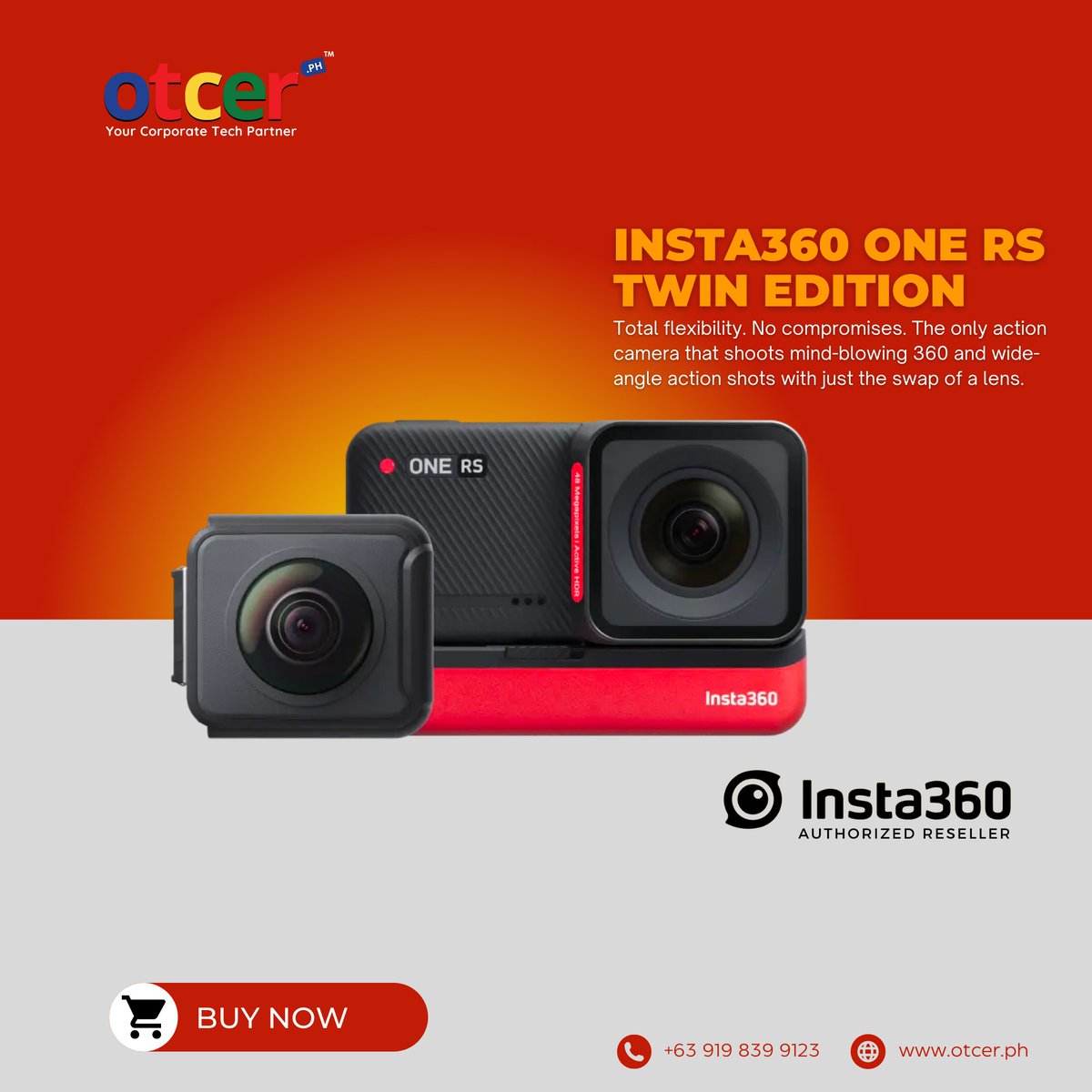 otcer_ph's tweet image. Revolutionize your visual storytelling with the Insta360 ONE RS Twin Edition. Avail this groundbreaking tech for Php 33,599.00 at Otcer.ph. Assistance needed? Call us at +63 919 839 9123. #SleekTech #OtcerGadgets #Insta360ONE