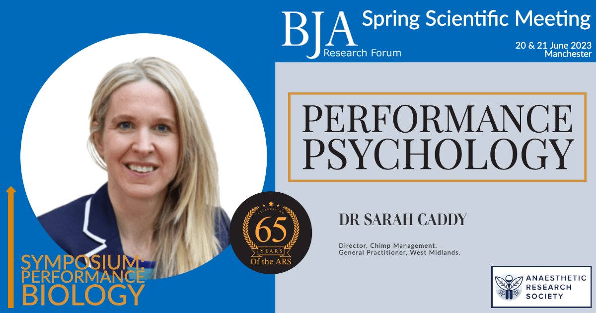 🎤 Speaker Announcement 🎤

Dr Caddy specialises in training people to manage their mind more effectively, with an approach grounded in neuroscience research. Sarah will highlight how this can help patients and others optimise performance.

Book here: ars.ac.uk/conferences
