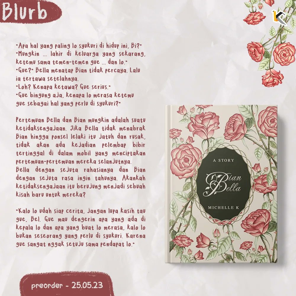 Intip blurbnya yuk! 🥰

Yuhuuu! 2 HARI LAGI PO BIAN BELLA 🥰

<a href="/obajimark/">elle — kinda ia</a>