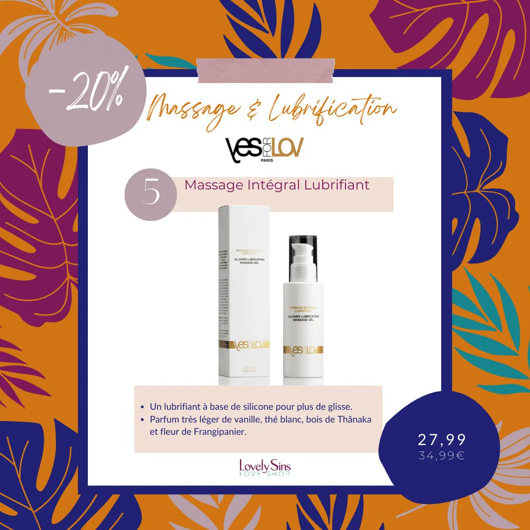 Envie d'un massage crapuleux ? Pensez au Massage intégral lubrifiant de YESforLOV, un fluide soyeux au doux parfum de vacances pour vous transporter, sans trop s'imposer... 

A -20 % c'est carrément tentant ! 
buff.ly/3OhRzju
