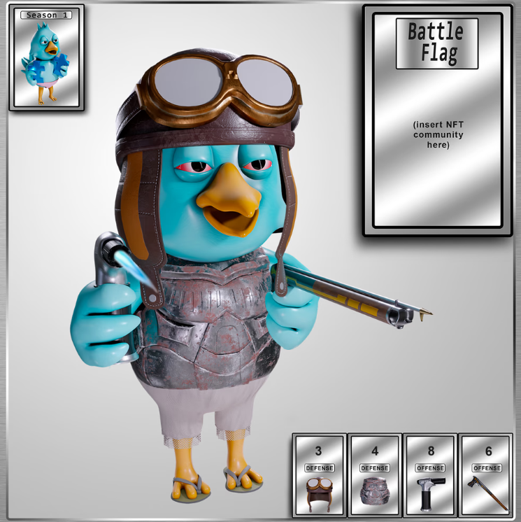 TwittyMeme4Ever's tweet photo. CONGRATS BuckD on the EGGciting edition to the flock!!!
This calls for TEAM BATTLE by body armor trait w special abilities:
How to Score - Offense Only (no defense) + #BattleFlags + 1 per tag (capped at 4)
*Battle Grounds - Sniper Headwear Revives, but a Bomber Helmet can defeat the revived if stronger than the original bird played & the medic bird that revived. Cannot be revived twice
How to play - Comment each of your #BattleBirds you wish to play on this main tweet to score points for your body armor trait & add your total points (show your math, please)
Comment on birds on the main tweet that you can beat & add a unique victory sentence when you defeat them
Sniper Headwear birds (match medic) can revive same body armor trait birds by commenting on the defeated bird #TwittyUp & adding a unique victory sentence
*Bomber Helmets is the only helmet that can defeat a revived bird if they are stronger than this bird & the medic
(Can only play bird once as main comment but unlimited for revives & defeats)
How we tally the final score - We add every bird per body armor trait (biker, chain gang, etc..) that is NOT defeated. Armor Trait with the most total points wins
What Armor Trait will you Battle for???
BATTLE. TIME. TWITTYS!!!!