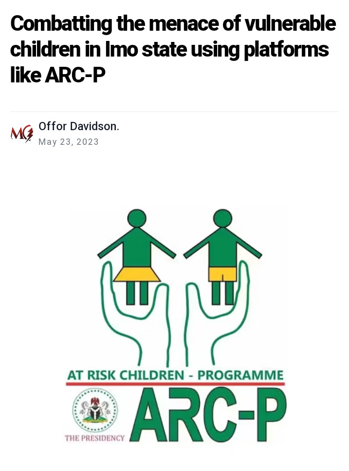 The level of harm and socio vices being orchestrated by vulnerable children in different parts of the country especially Imo state in particular can not be overemphasized....

imoflash.com/social/combatt…

#LastMileInterventions <a href="/ARC_Programme/">At-Risk Children Programme (ARC-P)</a>
