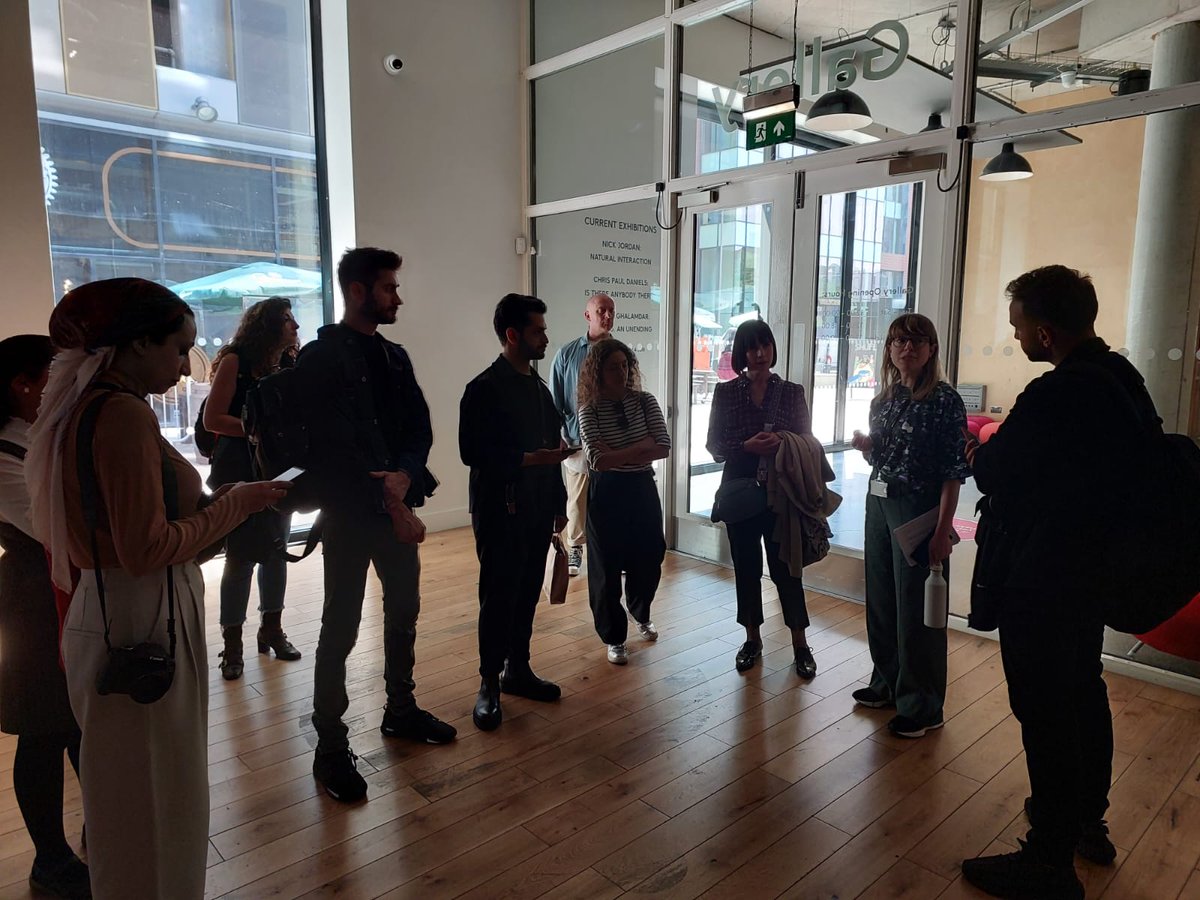 FuturEverything's tweet photo. Our friends all the way from Jordan with artists and staff from #digitaltransmissions
Yesterday we took to them @mcrmuseum and @homemcr to see the local city in its art form then on to @factory_international in Manchester to speak about future projects!
#futureeverything https://t.co/ZXnSaibswX