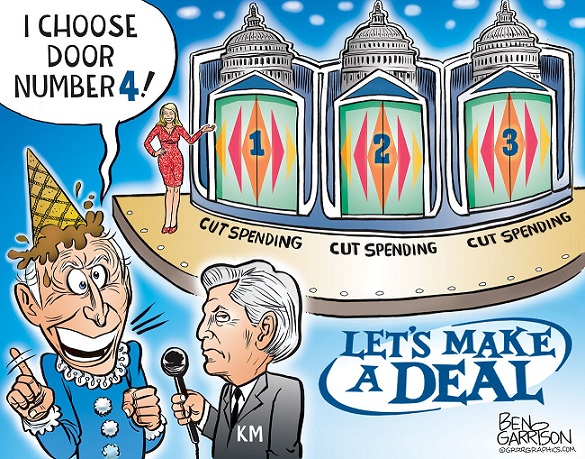 PhillipDenton's tweet photo. The 'Debt Ceiling Dance' show continues as the script is played out by the Media. Everyone knows the end result like they know the sun will rise again tomorrow morning.

Joe has realized the polls are favoring Republicans, so after 97 days of "No Negotiating," it's now OK. #Door4 https://t.co/zXyk6YmXL4