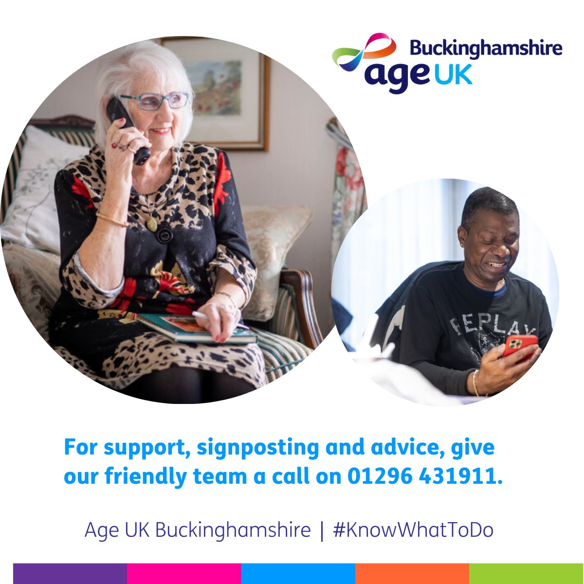 ageukbucks's tweet image. We know how important it is for older people to be able to find the information they need from a trusted source. Our Information &amp;amp; Advice service provides free, up-to-date information to older people, their families, friends and carers.

#KnowWhatToDo #OlderPeople