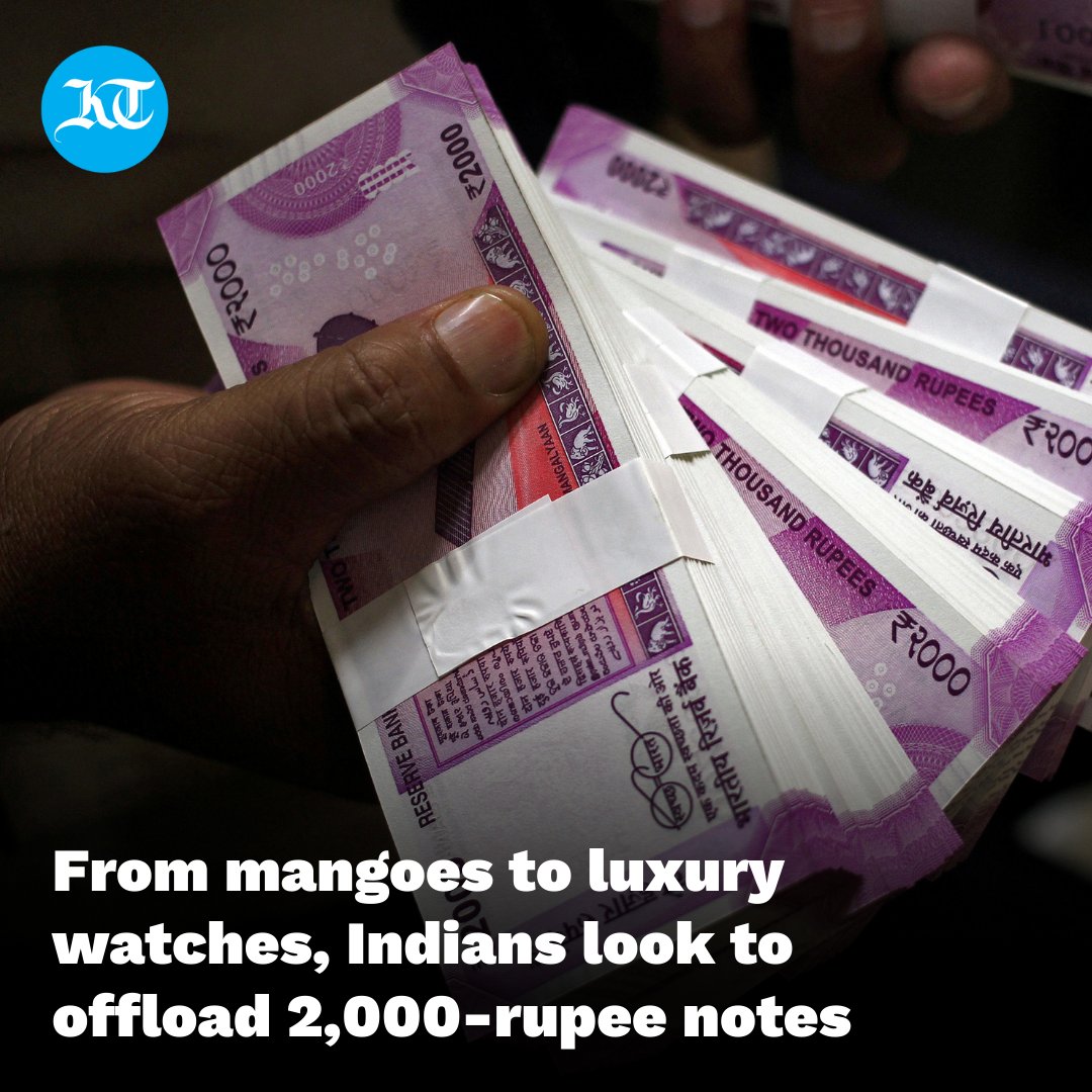 khaleejtimes's tweet photo. #Indians are stepping up purchases of daily essentials, and even premium branded goods, using the soon-to-be-withdrawn 2,000-rupee notes as they aim to sidestep the need to exchange or deposit them at banks.

https://t.co/TDZXwk73qF

#2ThousandNote #India https://t.co/V2W7zI5MYh