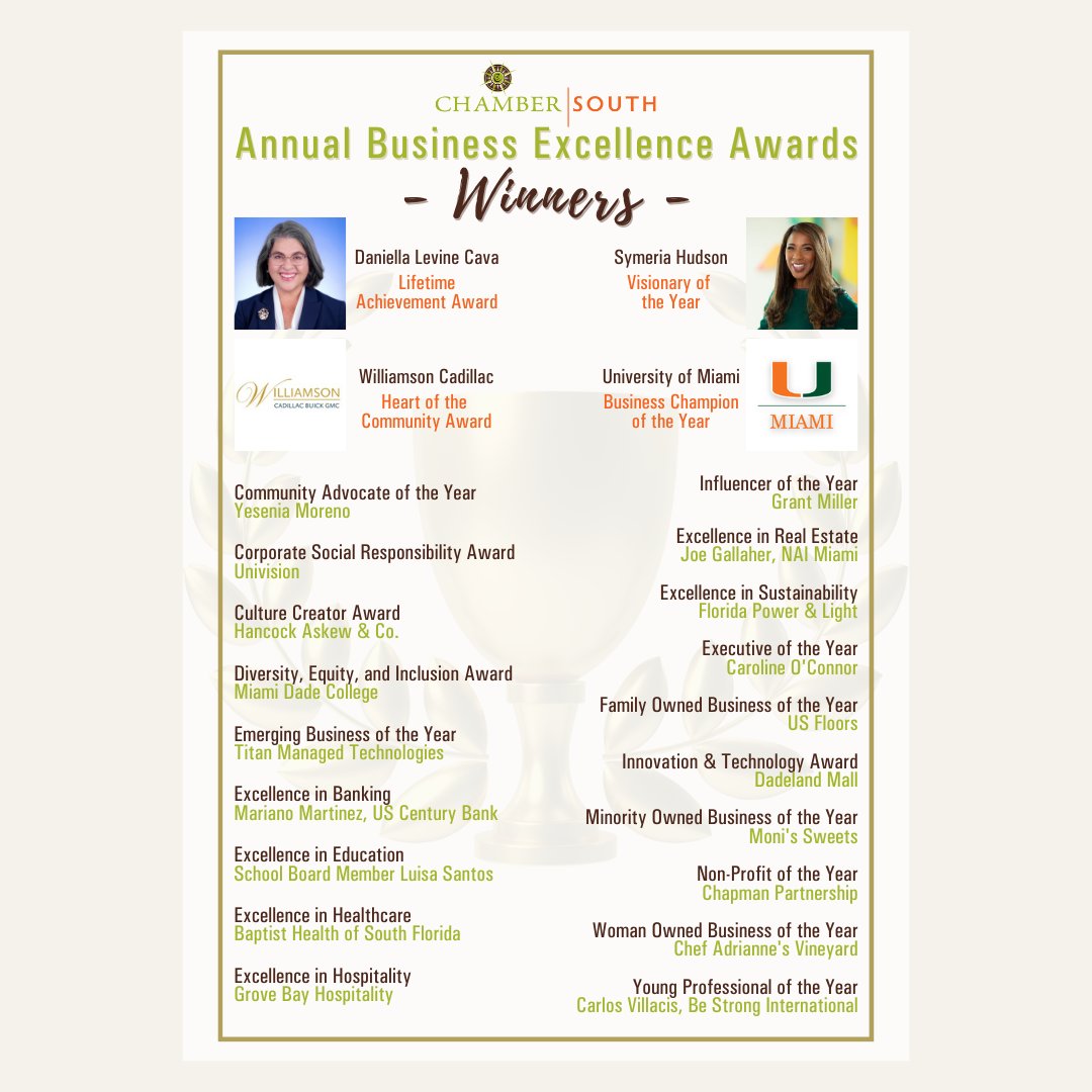 🎉 TODAY is the day! Business Excellence Awards has arrived! We are so excited! See you at Hilton Miami Dadeland at 11:30 am! 🥳
