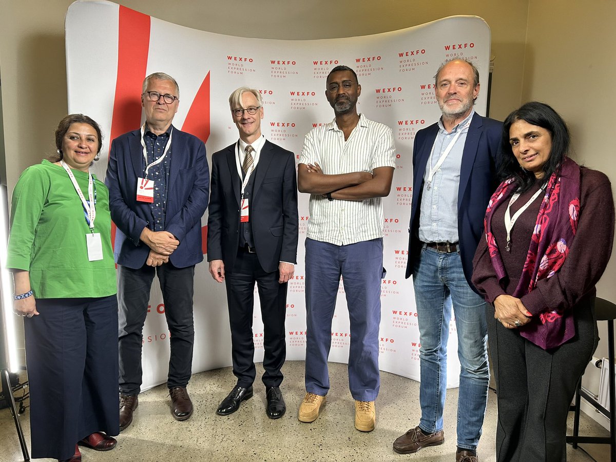 Great to meet with artists and organizations working for cultural rights at World Expression Forum #wexfo. Protecting artists at risk and artistic freedom of expression is key to fulfil human rights. <a href="/NorwayMFA/">Norway MFA</a>