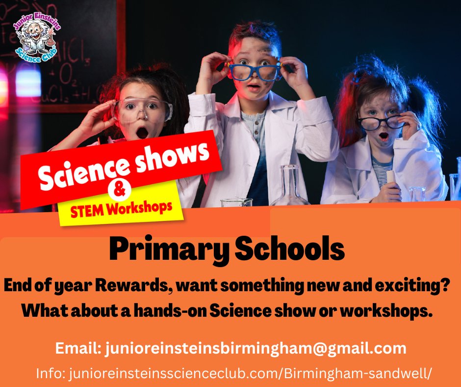 Junior Einsteins Birmingham. The best science shows in town! #edchat #primaryteacher #enrichment #STEMeducation #schoolrewards #primaryrocks #primaryscience #solihull #birmingham #sandwell