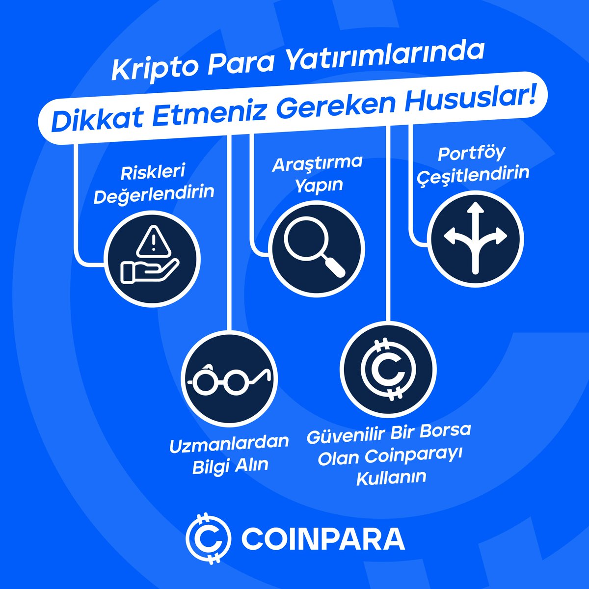 Coinpara_tr's tweet photo. #Kriptopara piyasasında yeni misiniz? 🤔
O zaman #Coinpara’nın derlediği bu önemli #yatırım kurallarına bir göz atın! 👀 https://t.co/RdMj3yjCyD