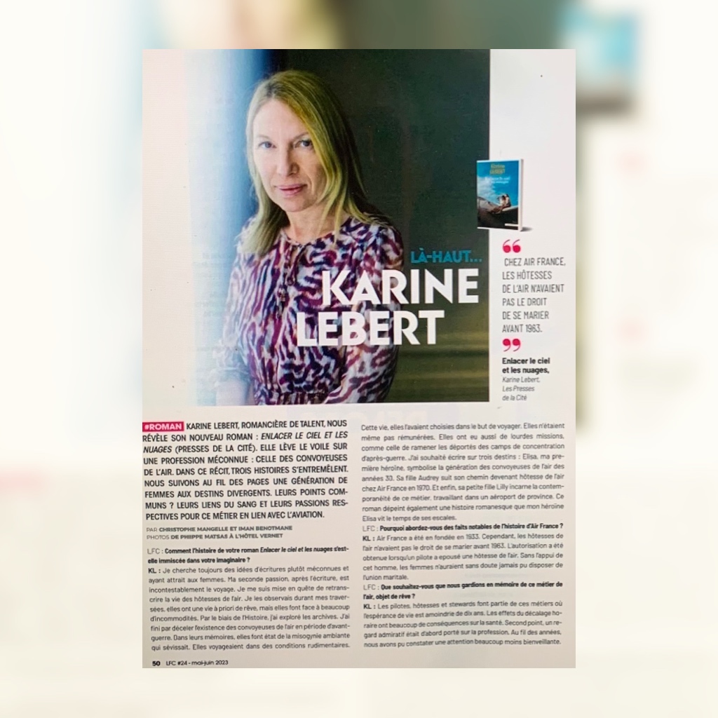 Même ma mère ne m'a pas reconnue. Merci à Alexandre Swann, Christophe Mangelle et Philippe Matsas pour cette parenthèse enchantée à Paris un après-midi de février... Avec pour résultat cet article dans La Fringale Culturelle de mai/juin. Là-haut... entre ciel et terre...