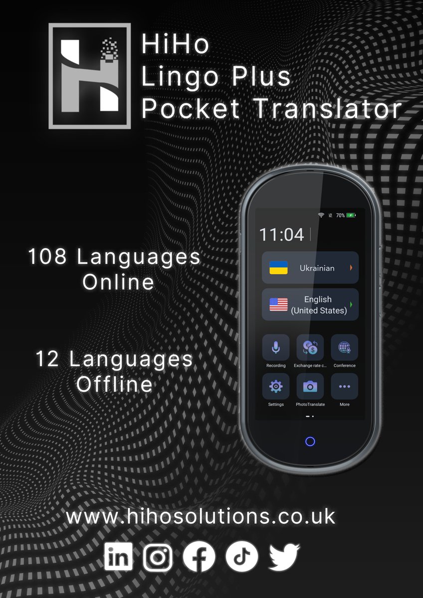 A different language should never be a hurdle where ever you are on the globe 🌎🌍🌏 

So we made it simple 

Voice and text instant screen translation 

Many more features are listed here⤵⤵⤵ hihosolutions.co.uk/translators 

#BizHour #TranslationTuesday #Language