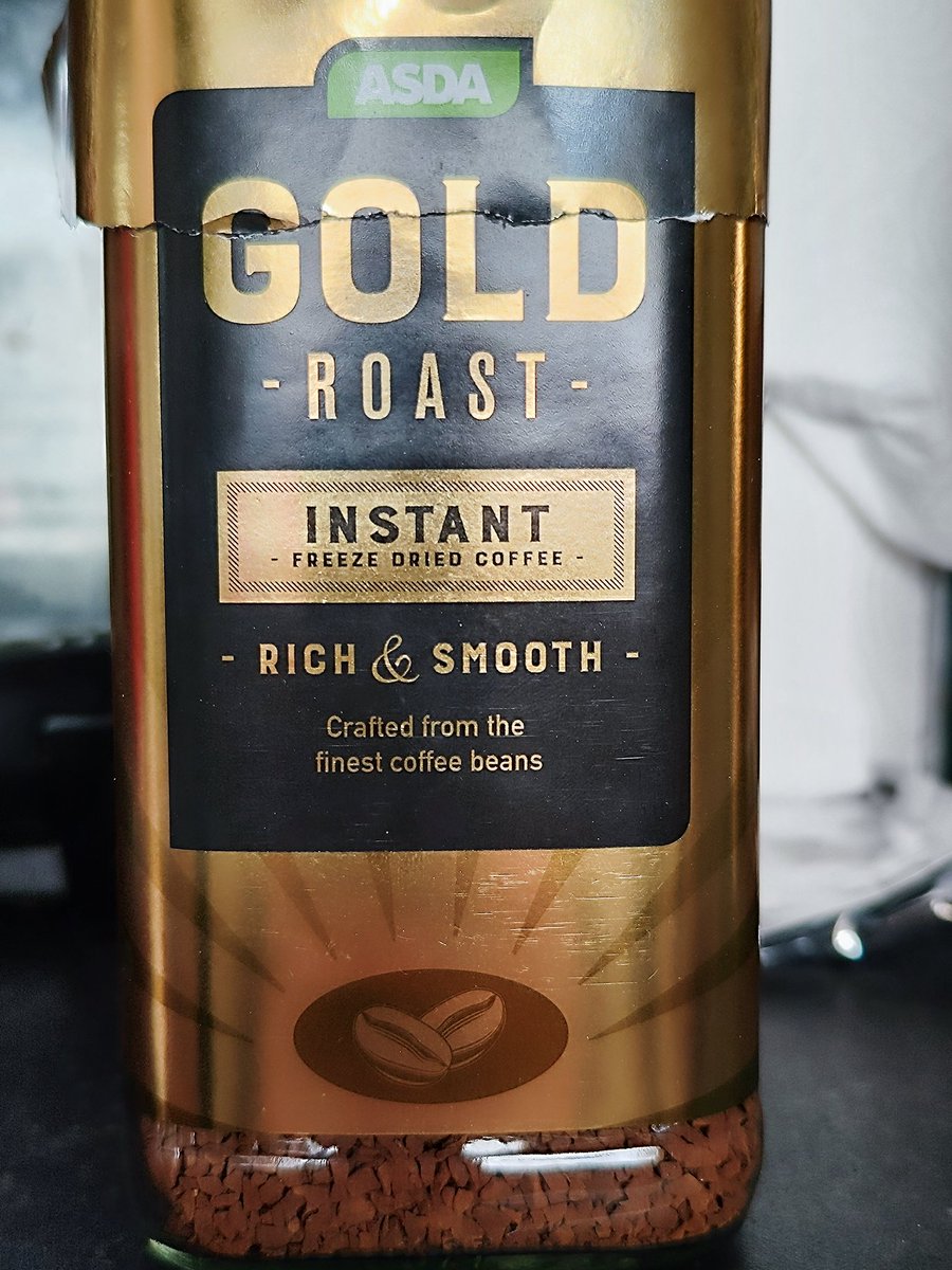 natasha73's tweet photo. @AsdaServiceTeam Hi can you confirm if your Asda Gold Roast coffee has changed please? Bought one and unfortunately it was not as usual. Had a very strong taste of chicory (I think).   Disappointed if it has, this was our usual and great price. https://t.co/6R0rXtIY5f