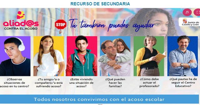 Hola hola Compis!! Os recomendamos 🌟 un recurso sobre CIBERACOSO Y ACOSO ENTRE IGUALES para PRIMARIA Y SECUNDARIA.
1-📍 Entra en el Portal de Educación
2-👣Profesorado➡️Recursos para el aula.
3a- ✅ “10 llaves contra el acoso” 
3b- ✅ “Tú también puedes ayudar” 
#noseascómplice