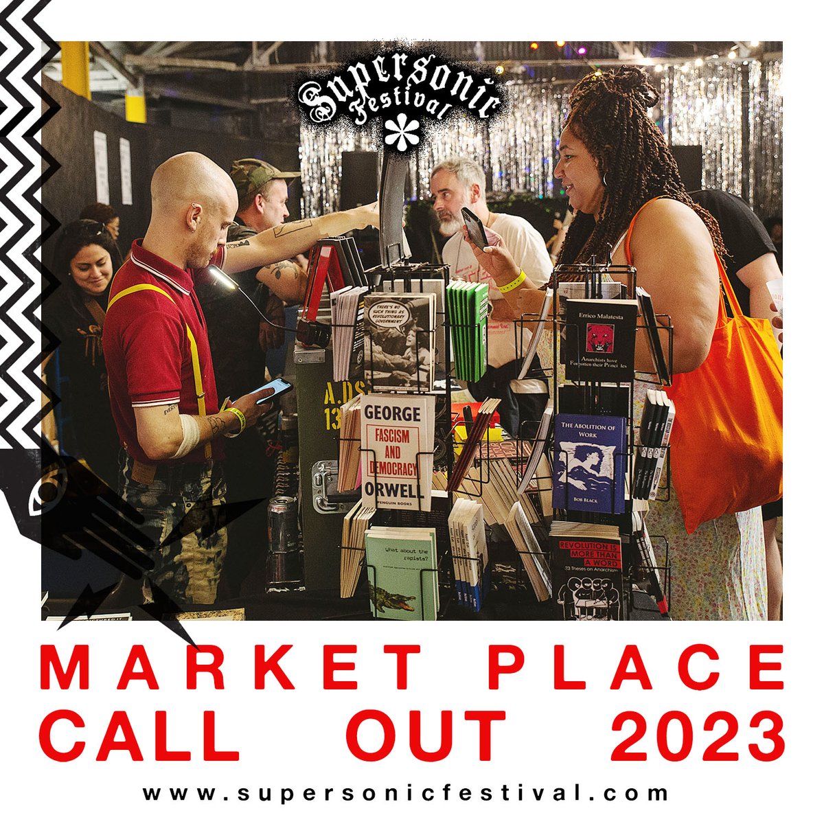 supersonicfest's tweet image. 🚨 Market Place Call Out ! 🚨

We're looking for independent distributors, record labels, poster artists and pedlars of all kinds of curiosities to sell their wares, network and meet audiences &amp;amp; likeminded folks face to face.

Want to join us?! APPLY HERE: forms.gle/u4KpK7fEVgFD13…