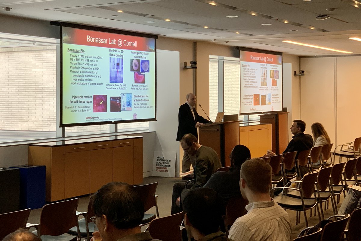 🔬 Larry @BonassarLab starts day 2 of #Biomedical #Engineering Symposium at @WeillCornell 🏙️ Hosted by @CornellBME @WCMEnglanderIPM & @WCMCBrainSpine 🎤 Co-chaired by @ElementoLab @DrPannullo & @mchvdm