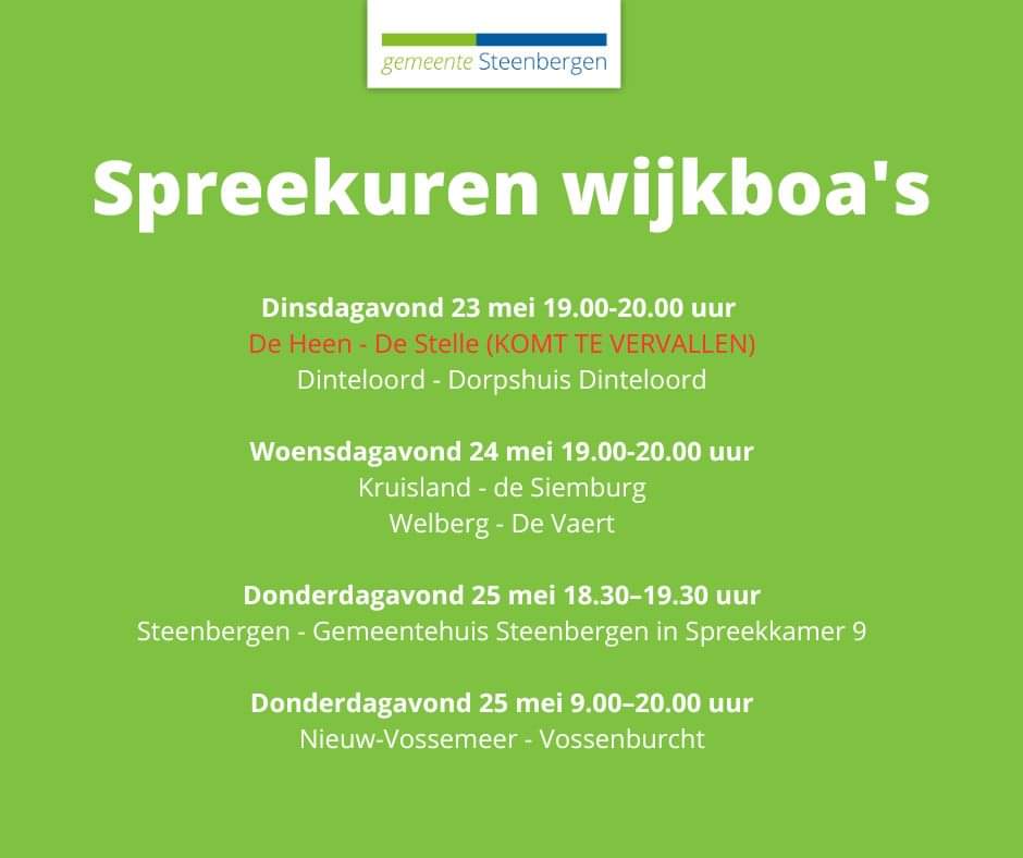 ogenindewijk's tweet photo. Let op❗ De spreekuren van de wijkboa's in De Heen gaat vandaag niet door. Bekijk de actuele data hieronder of op https://t.co/c2lZyQXg0W https://t.co/rOMKTyKmoQ