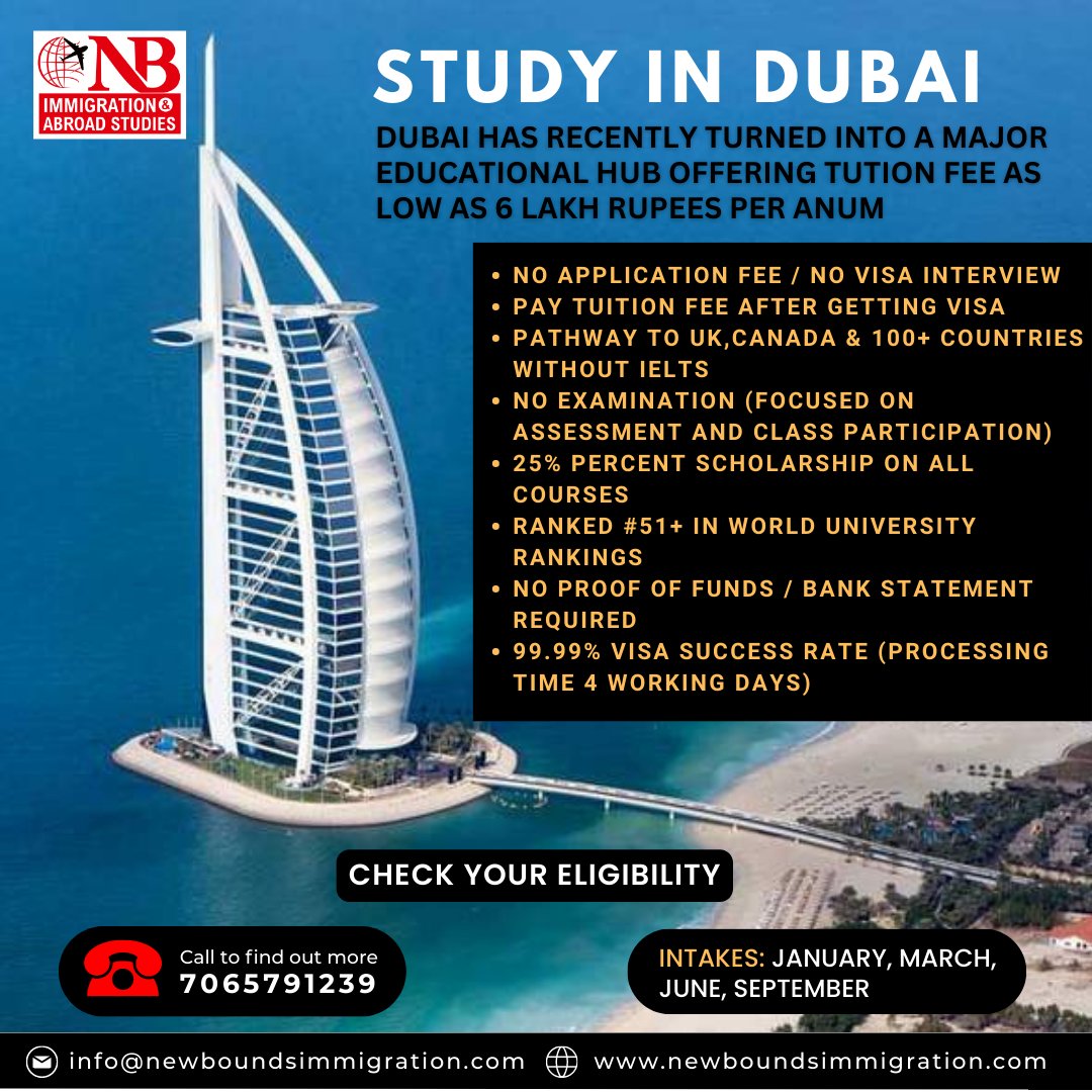 new_bounds's tweet image. Dubai&apos;s educational appeal lies in its top-tier universities, the diverse international community, thriving job market, and dynamic lifestyle.

#canadaimmigration #pnpprogram #immigratetocanada #canadaprs #India #immigration #canada #expressentry #newboundsimmigration