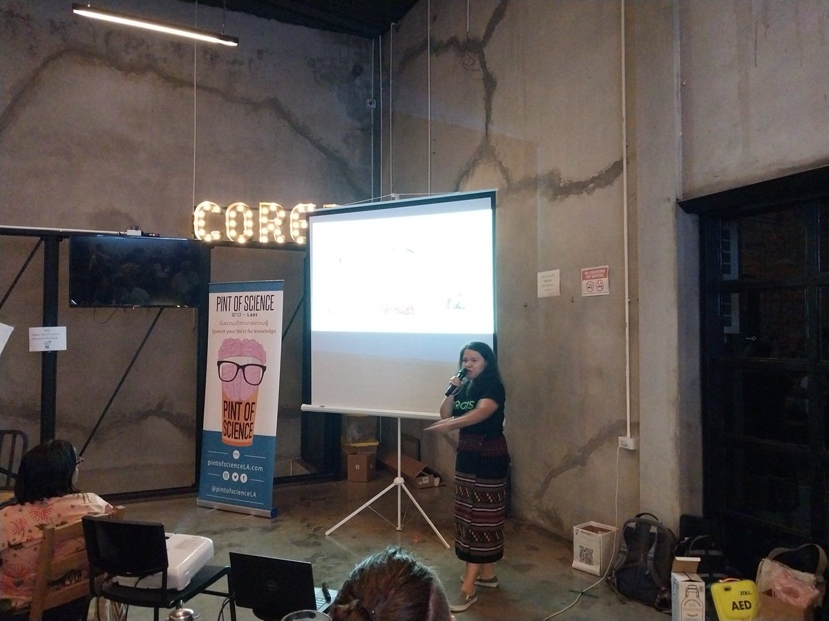 Our final talk for #pint23 in #Laos is from Rica Duchateau talking about the use of spatial mapping and health research in Laos #pint23LA