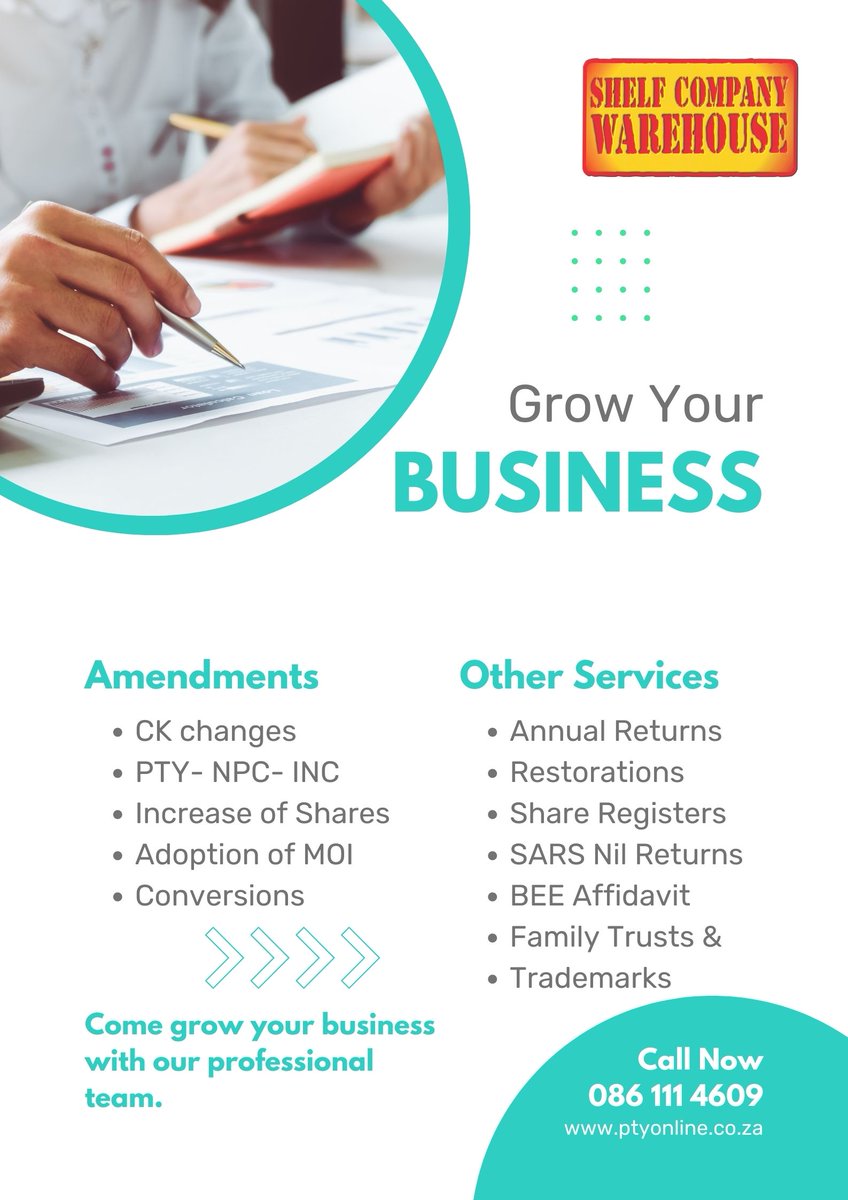 scwkzn's tweet photo. Grow your business, leave the rest to our professional team! Business services and amendments at your fingertips. Contact us NOW! https://t.co/mDmpTPGet4
