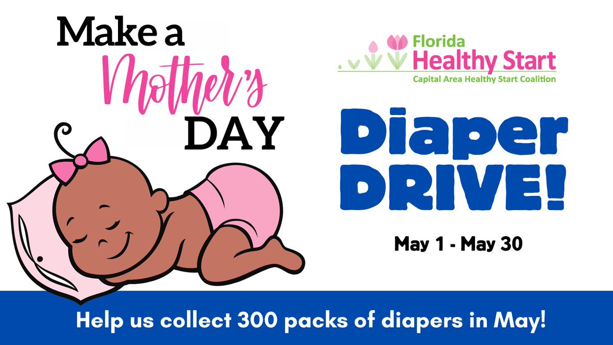 Join us for our Make a Mother's Day Diaper Drive!
🐥DONATE
🐥DROP your donation @ 1311 Paul Russell Road, 32301 M-F 8-5 p.m.
🐥SEND a check 
🐥ORDER from our Amazon Wishlist TO DONATE: bit.ly/41VI7q1  
#tallahassee #ihearttally #tallahasseefl #mothersday #diaperdrive