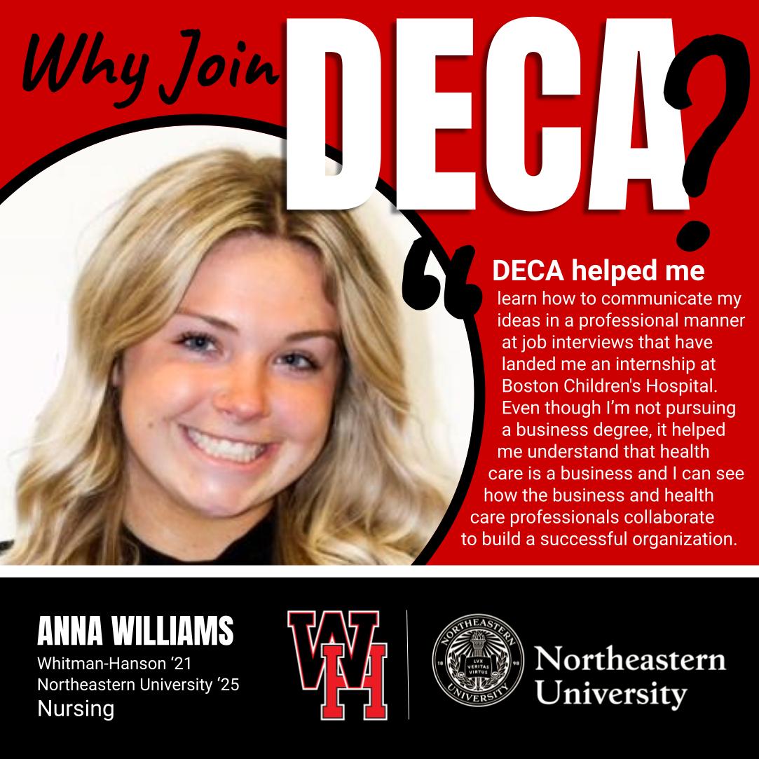 WHpanthersden's tweet image. DEN OPEN TONIGHT DURING ART SHOW 5-7pm to help support students like Anna who was a DECA officer and competed at States. #whpantherpathways #whpantherpride