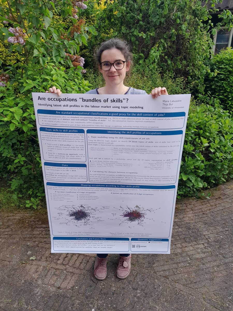 LabussiereMarie's tweet photo. Curious how to combine topic modelling, network analysis and machine learning in one single poster that is not three times my size?
Come tomorrow at the #rc28paris poster session to discuss the skill content of standard occupational groups! https://t.co/VOSwYUO0t9