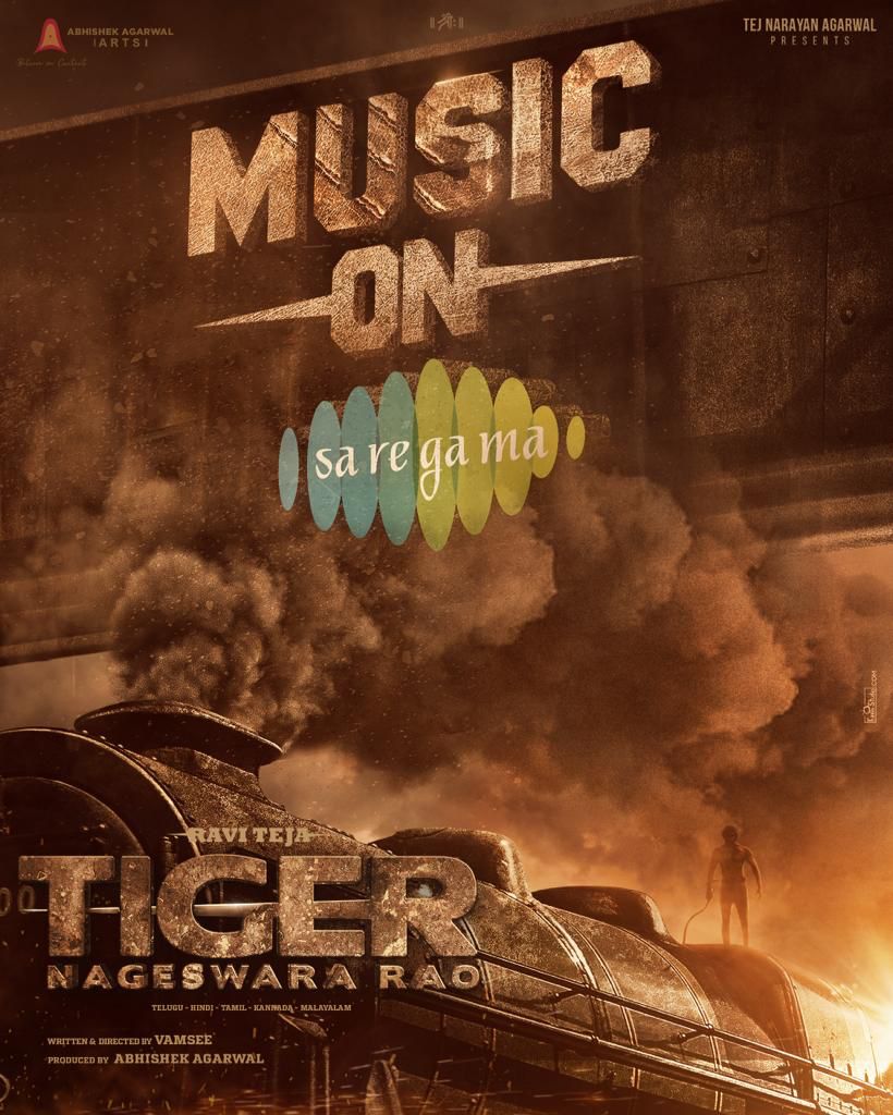 T2BLive's tweet photo. Audio rights of  #TigerNageswaraRao is bagged by @SaregamaSouth https://t.co/8bjXCJvtZf