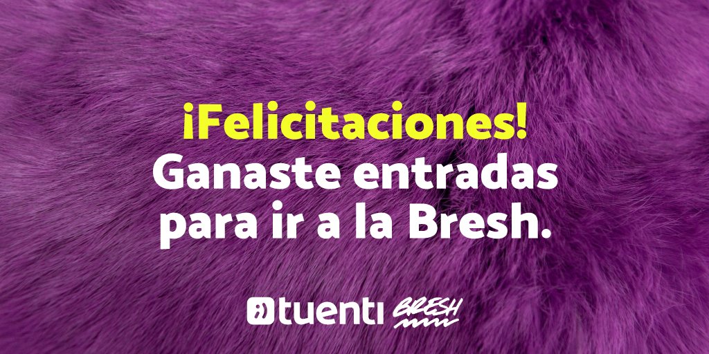📢A preparar esos brissshos...¡Felicitaciones <a href="/elqueviste/">Vengo a mirar</a> y <a href="/Melchiz_16/">Meli 🦦</a>, ganaron un par de entradas para la fiesta más linda del mundo! 
👉Este sábado 27/5, el complejo Art media se viste de <a href="/fiestabresh/">BRESH</a> para ustedes 🥳
Atenti al MD que les vamos a estar escribiendo, lit.
#Bresh