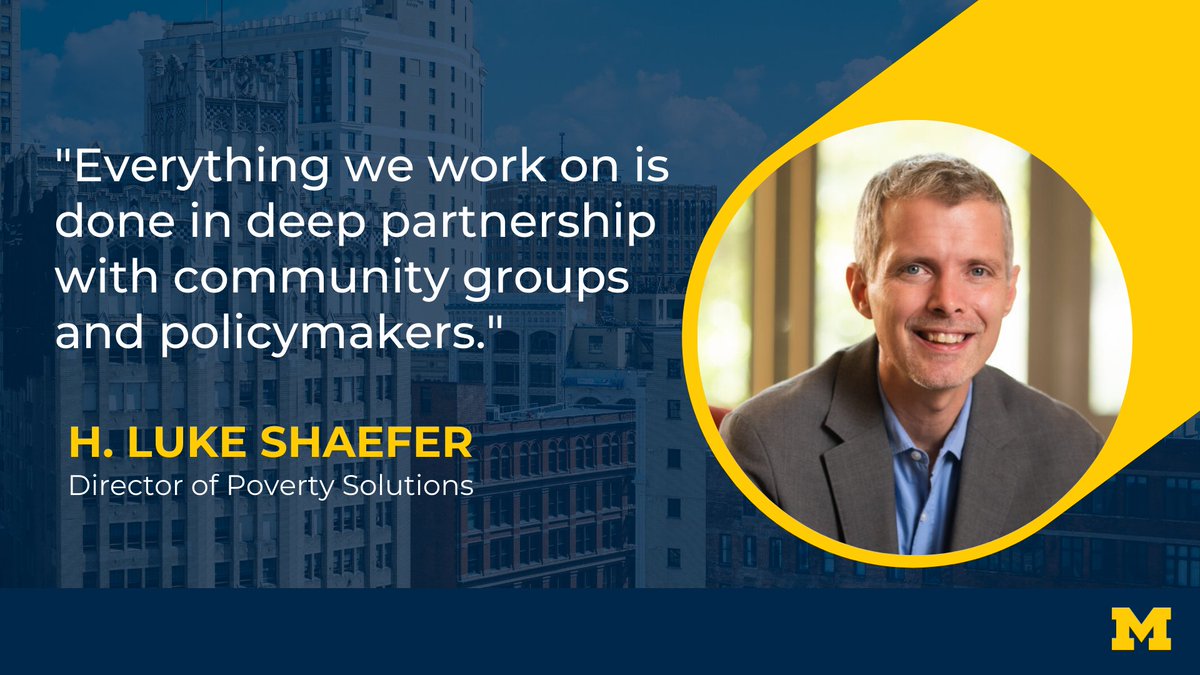 UMich's tweet image. U-M’s #PovertySolutions takes an evidence-based approach to improving life in Detroit and beyond. Read the full Q&amp;amp;A with the initiative&apos;s director @ProfShaefer here: myumi.ch/y2zRX #UMichDetroit