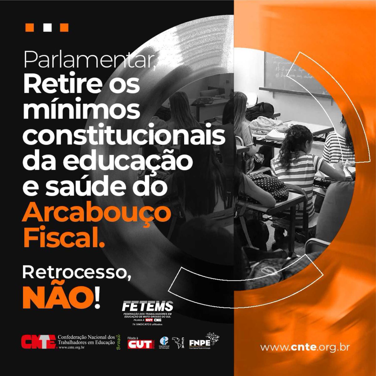 fetems's tweet image. #TerezaCrristina #NelsinhoTrad #SorayaThronicke mantenham as exceções de despesas previstas no projetoPLP 93/2023. A regra fiscal atual oferece margem suficiente para equilibrar o déficit público sem correr o risco de repetir os resultados desastrosos da EC nº 95. #DefendaoFundeb