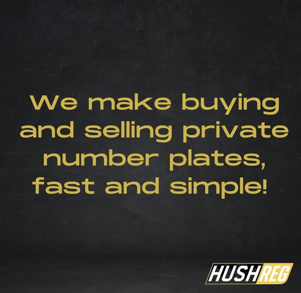 Two words…Fast &amp; Simple 
￼
￼
#HushReg #PrivateNumberPlate #Makeitpersonal #Keepitprivate #carreg #PersonalisedPlates #UniquelyYou #RoadsWithStyle