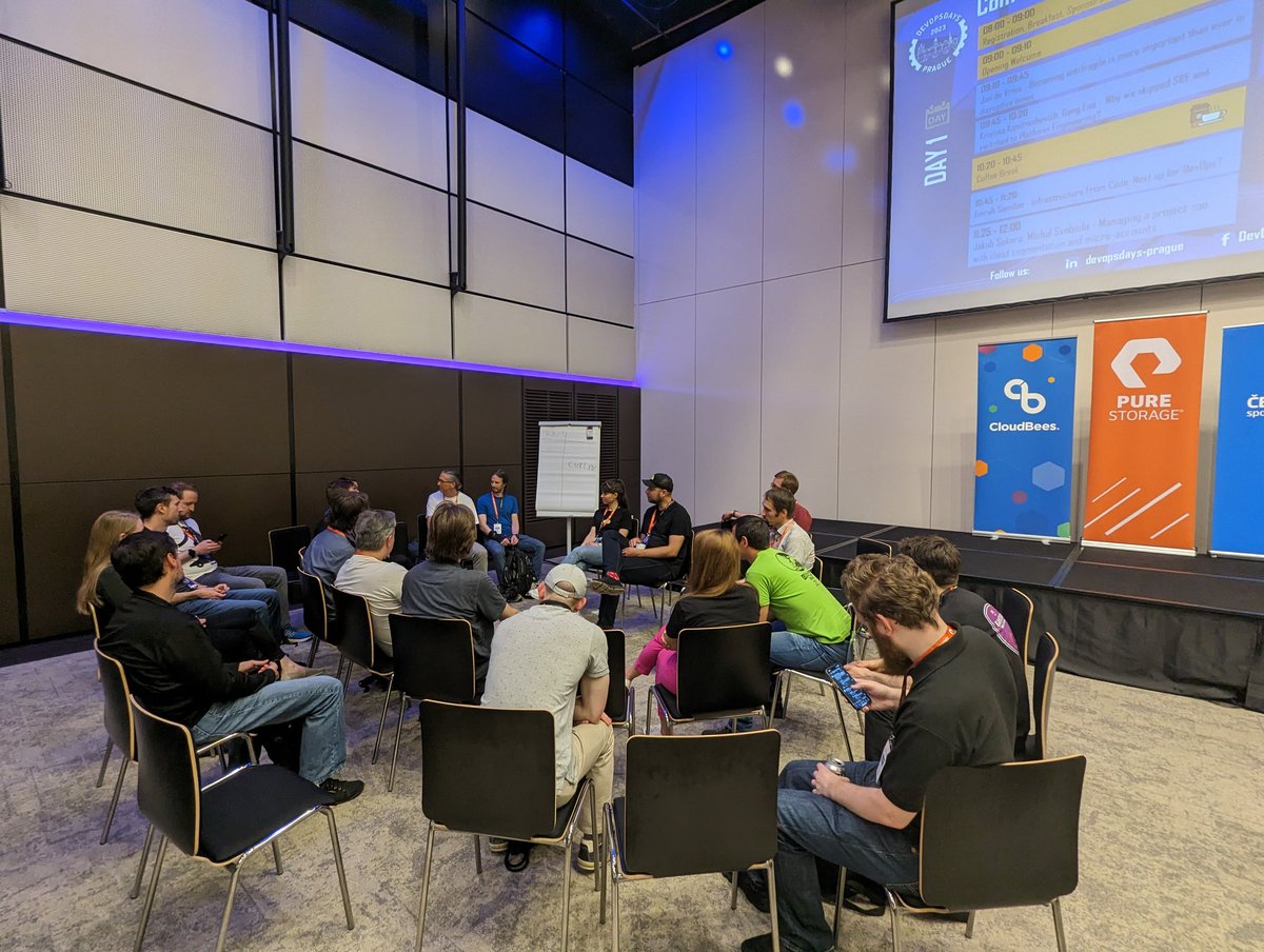 DevOpsDaysPrg's tweet image. Some vivid, engaging and thought-provoking discussions ongoing 🗣️👥 at #openspaces at #DevOpsDaysPrague