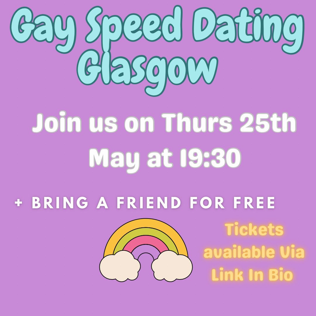 Still tickets remaining!  Tickets available at eventbrite.co.uk/e/gay-speed-da…

#glasgowgay #gay #gayuk #gayglasgow #lgbtq #lgbt #gayboy #gayfollow #gaypride #glasgow #gayman  #gaymen #gayselfie #gaylife #follow #love #glasgay #edinburghgay #gayscotland #gaybeard #scottishgay   #grindr