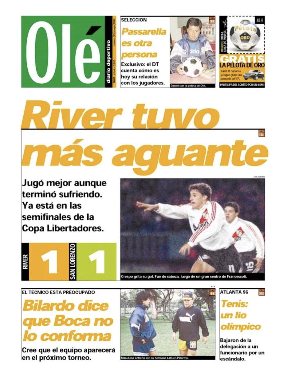 cholosottile's tweet photo. Hoy se cumplen 27 años del primer Olé de su historia. Con @MartinEula17 terminamos tarde de escribir la primera entrevista. Fue a Daniel Passarella, el DT de la Selección.  Difícil olvidar ese día de tanta adrenalina e ilusión por el arranque de un diario deportivo en Argentina. https://t.co/teA5jVJtnX